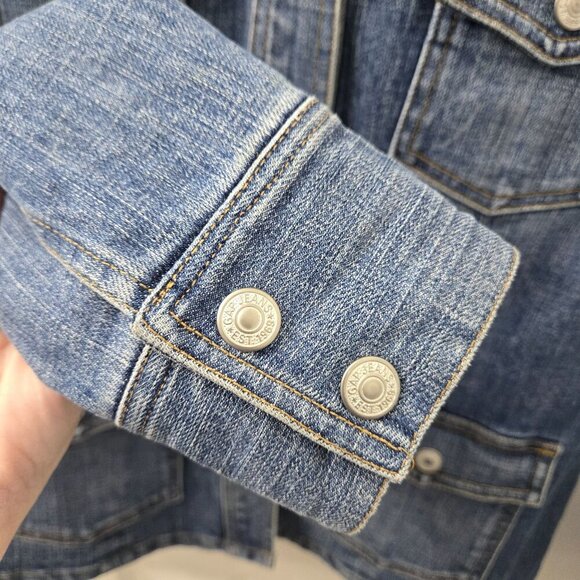 Vtg Gap Denim Jacket Women Small Snap Front western Y2K Rodeo Utility Retro Boho - Picture 5 of 15